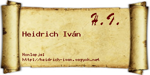 Heidrich Iván névjegykártya